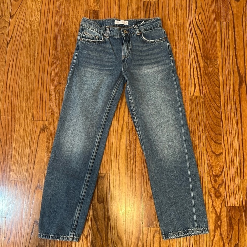 Zara Kids Blue Jeans Size 10 Adjustable in Waist straight Cut